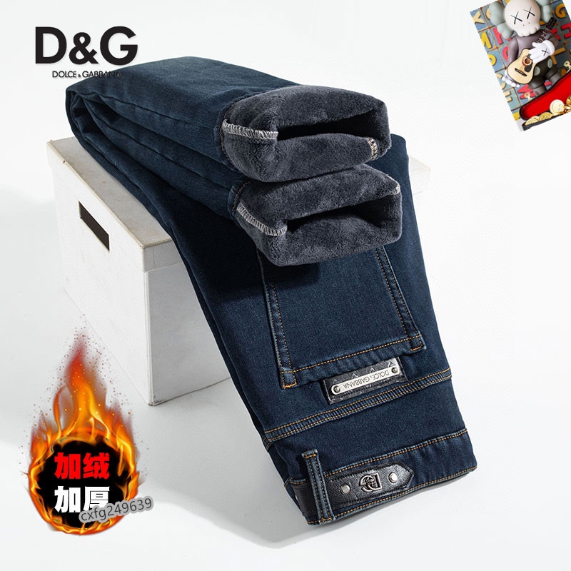  D&G 新品高端加绒牛仔裤 加绒厚款秋冬系列产品、男装修身牛仔裤💎高品质小脚裤、弹力纤维面料柔软有质感