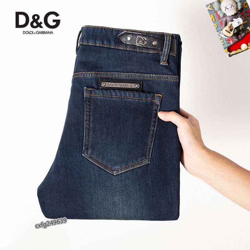  D&G 新品高端加绒牛仔裤 加绒厚款秋冬系列产品、男装修身牛仔裤💎高品质小脚裤、弹力纤维面料柔软有质感