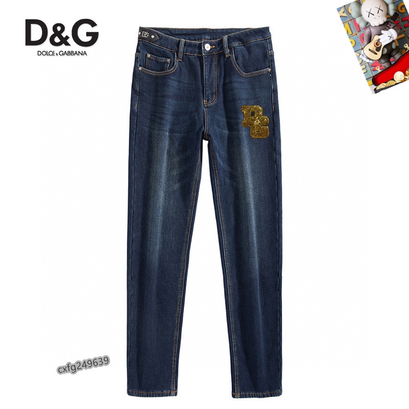  D&G 新品高端加绒牛仔裤 加绒厚款秋冬系列产品、男装修身牛仔裤💎高品质小脚裤、弹力纤维面料柔软有质感