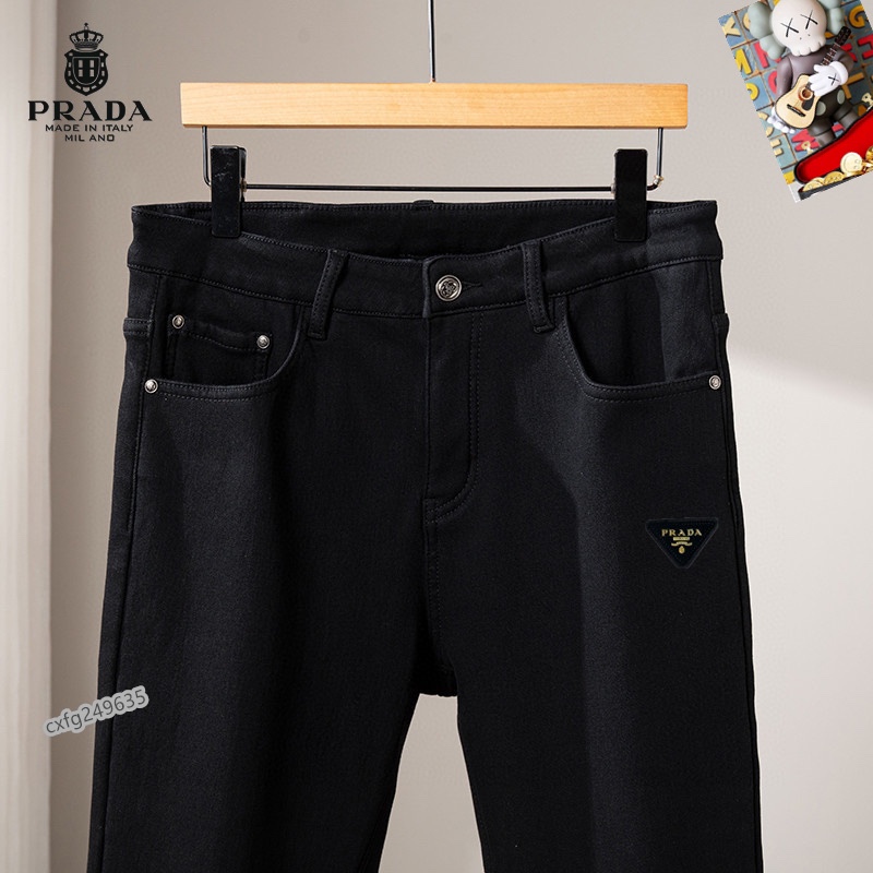  普拉达 新品高端加绒牛仔裤 加绒厚款秋冬系列产品、男装修身牛仔裤💎高品质小脚裤、弹力纤维面料柔软有质感