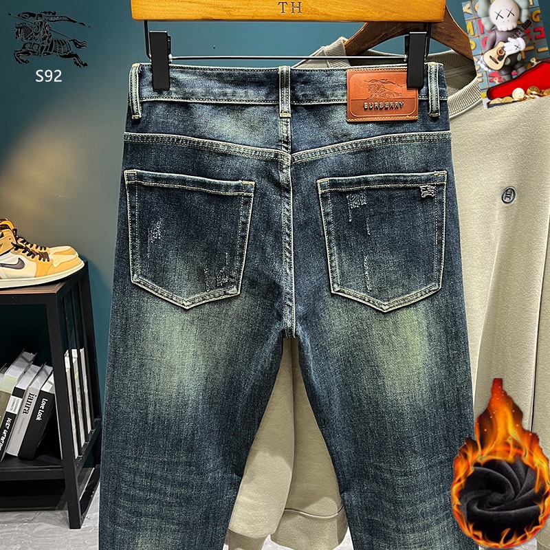  巴宝莉 新品高端加绒牛仔裤 加绒厚款秋冬系列产品、男装修身牛仔裤💎高品质小脚裤、弹力纤维面料柔软有质感