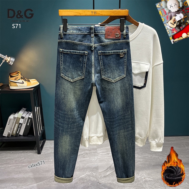  D&G 新品高端加绒牛仔裤 加绒厚款秋冬系列产品、男装修身牛仔裤💎高品质小脚裤、弹力纤维面料柔软有质感