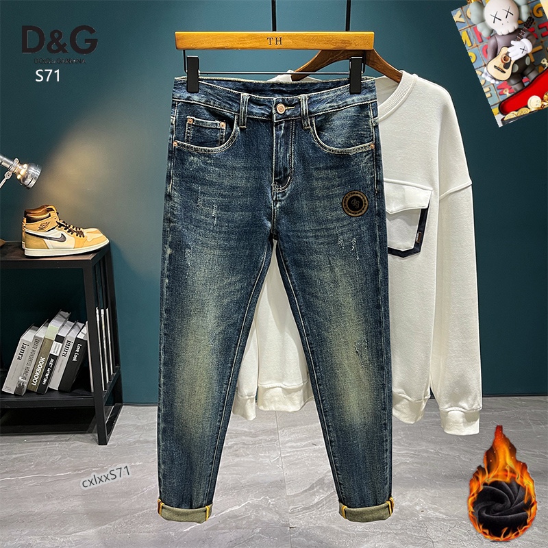  D&G 新品高端加绒牛仔裤 加绒厚款秋冬系列产品、男装修身牛仔裤💎高品质小脚裤、弹力纤维面料柔软有质感