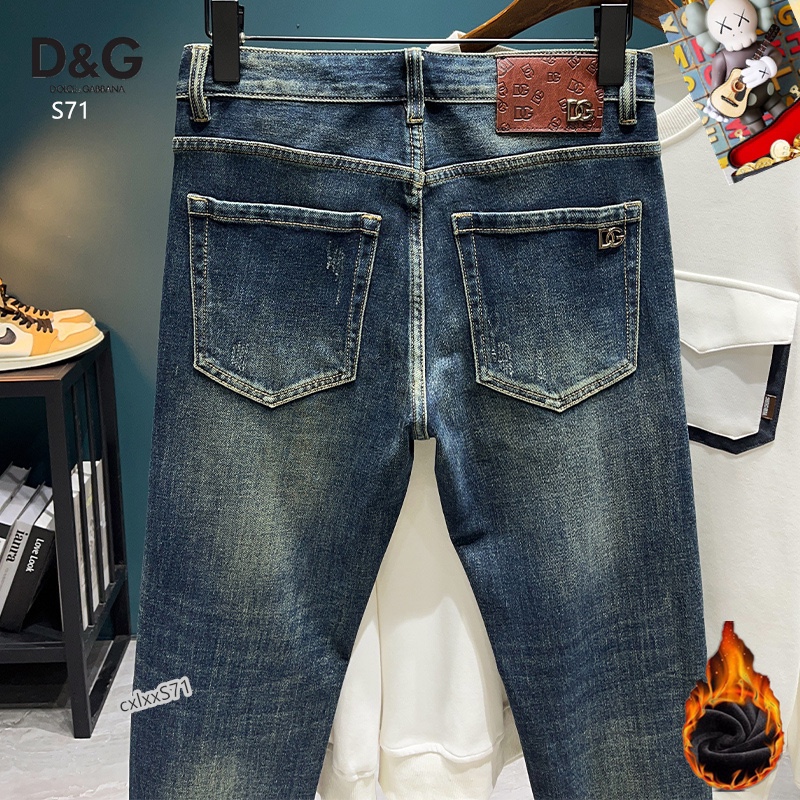  D&G 新品高端加绒牛仔裤 加绒厚款秋冬系列产品、男装修身牛仔裤💎高品质小脚裤、弹力纤维面料柔软有质感