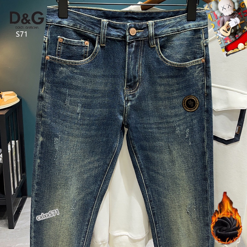  D&G 新品高端加绒牛仔裤 加绒厚款秋冬系列产品、男装修身牛仔裤💎高品质小脚裤、弹力纤维面料柔软有质感
