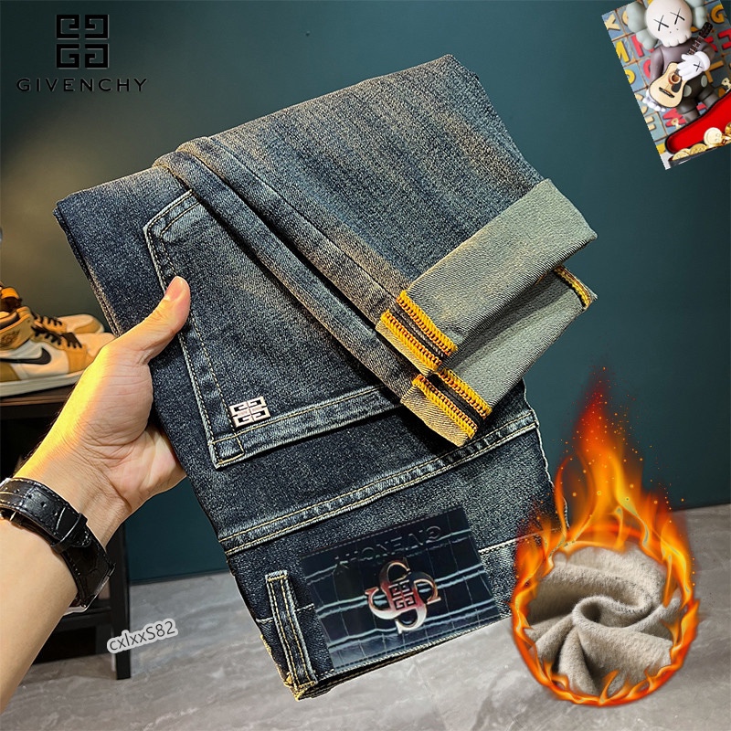  纪梵希 新品高端加绒牛仔裤 加绒厚款秋冬系列产品、男装修身牛仔裤💎高品质小脚裤、弹力纤维面料柔软有质感