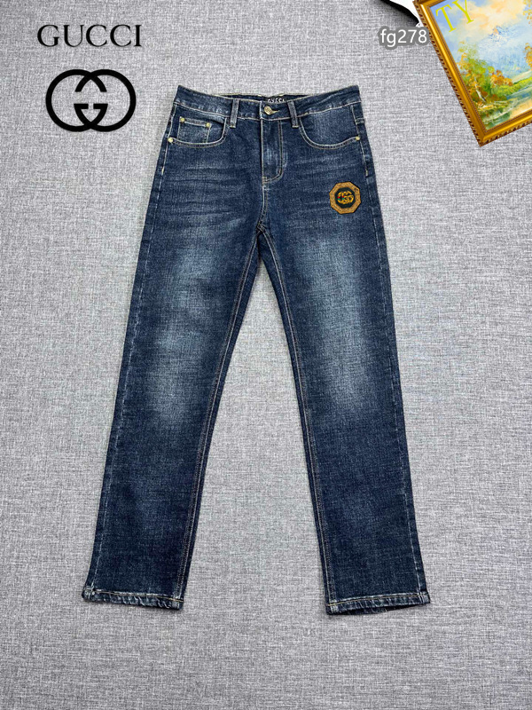 NO:438316,GUCCI counter has the latest same style of jeans. The fabric style is excellent. It is easy to wear and not pick on the figure. There are no restrictions on matching. It can set off other items in a simple way to show your style and posture~ You can match any style of items, match them with various T-shirts/shirts and knitted jackets. You don’t have to worry about matching when going out on a daily basis. Size 29-38,,gucci,jeans,jackets & coats,shirts,tees,t-shirt,alexander wang19860909GUCCI 专柜最新同款牛仔裤 面料版型做工绝绝子 好穿不挑身材在搭配上没有太多的限制 随意简洁的衬托其他单品,来展现自己的风格姿态～ 可以百搭任何风格的单品,搭配各种T恤／衬衫,针织外套都可,日常外出不必再为搭配而烦恼了 尺码 29-38,,gucci,jeans,jackets & coats,shirts,tees，t-shirt,alexander wang,Men's clothing