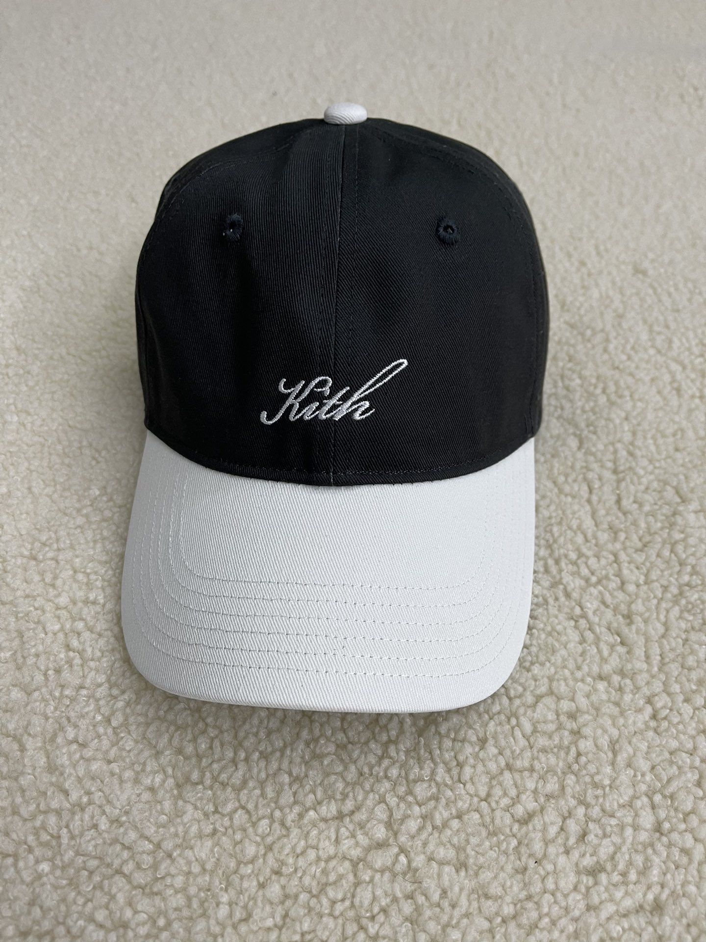 Kith Script Logo Baseball Cap, Embroidered Cotton Hat, Color Block Design 4 i1709101854 6797 5