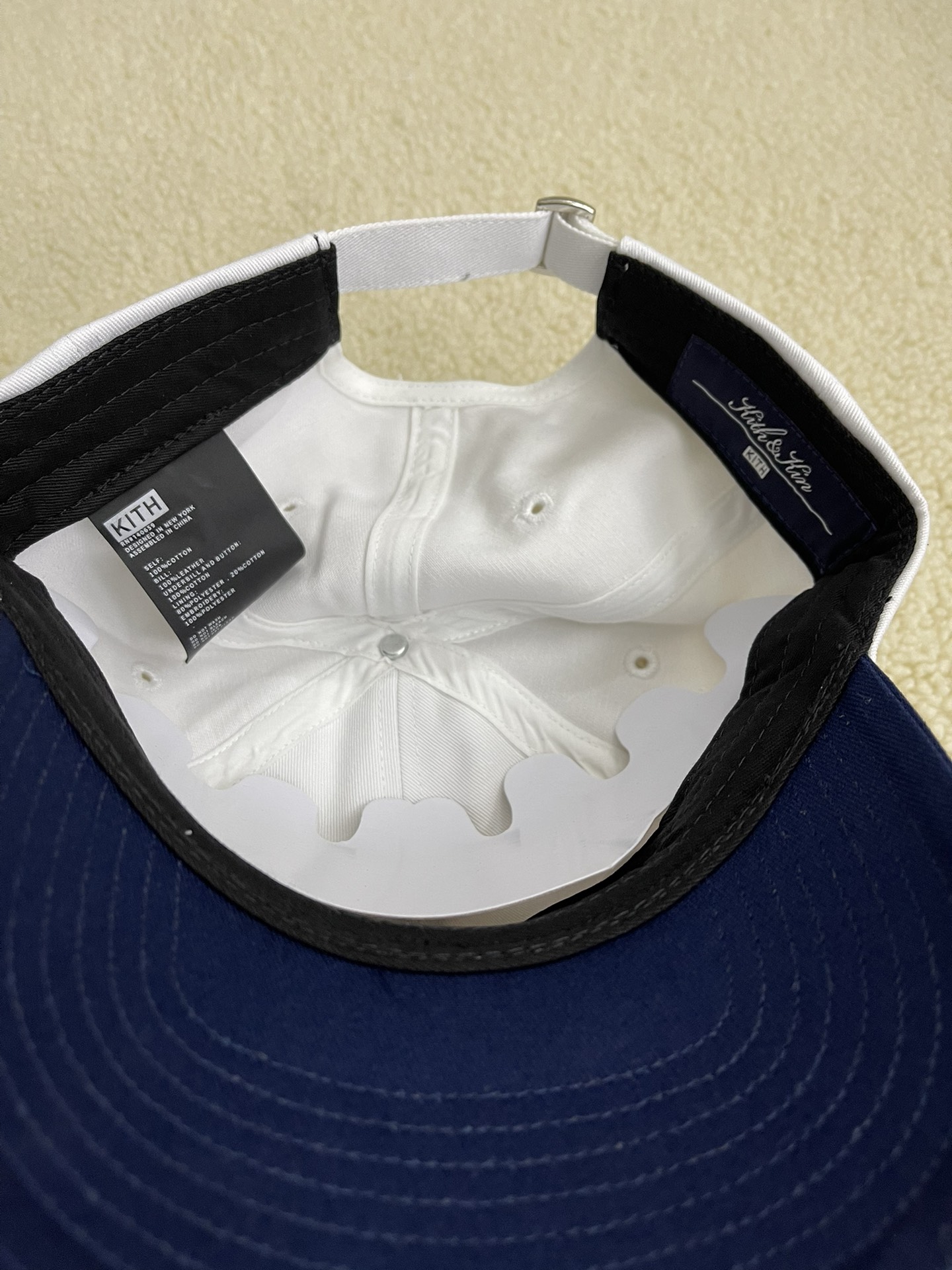 Kith Script Logo Baseball Cap, Embroidered Cotton Hat, Color Block Design 10 i1709101854 8062 6