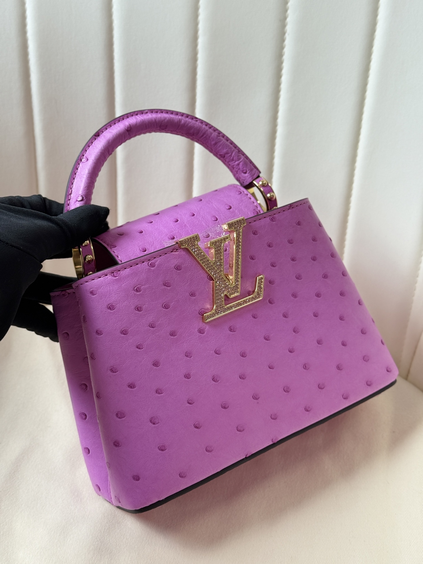NO:879472,21cm colorful diamond buckle, imported KK ostrich skin full of nails, all-steel hardware, ostrich skin, Hermes,1986090921cm彩钻扣 进口kk鸵鸟皮满钉豆 全钢五金,,ostrich skin,Hermes,,Bag