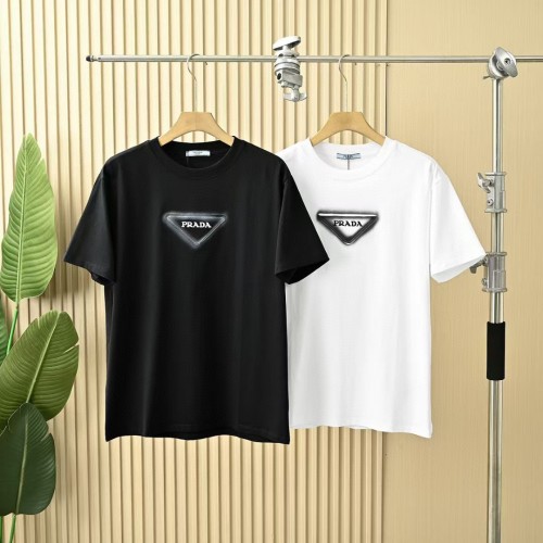 Prada Camiseta de Algodón con Logo Bordado para Hombre y Mujer 15 Prada Camiseta de Algodón con Logo Bordado para Hombre y Mujer