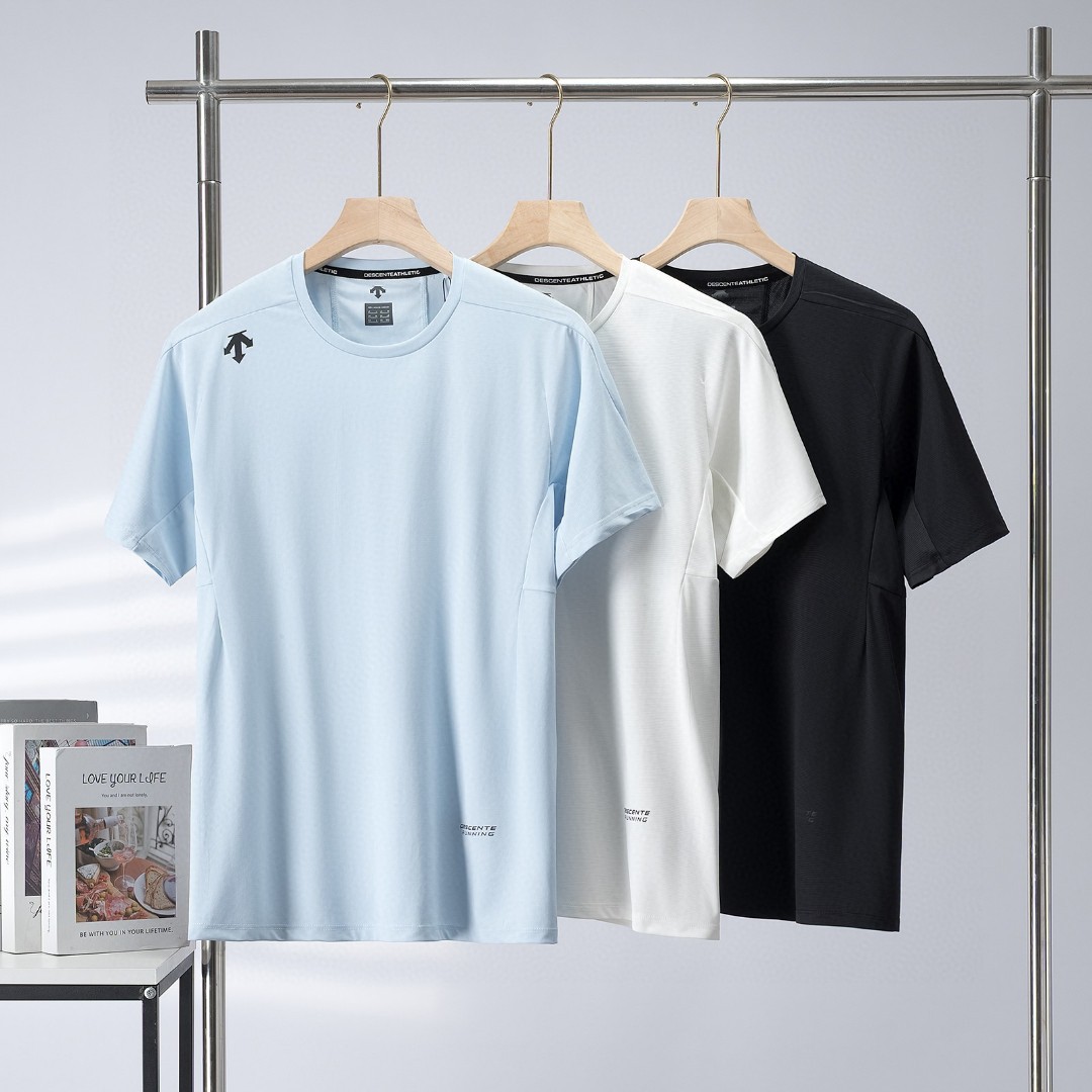 Descente Camiseta de Manga Corta con Cuello Redondo para Hombre - Algodón Suave 6 a1748144545481 6784