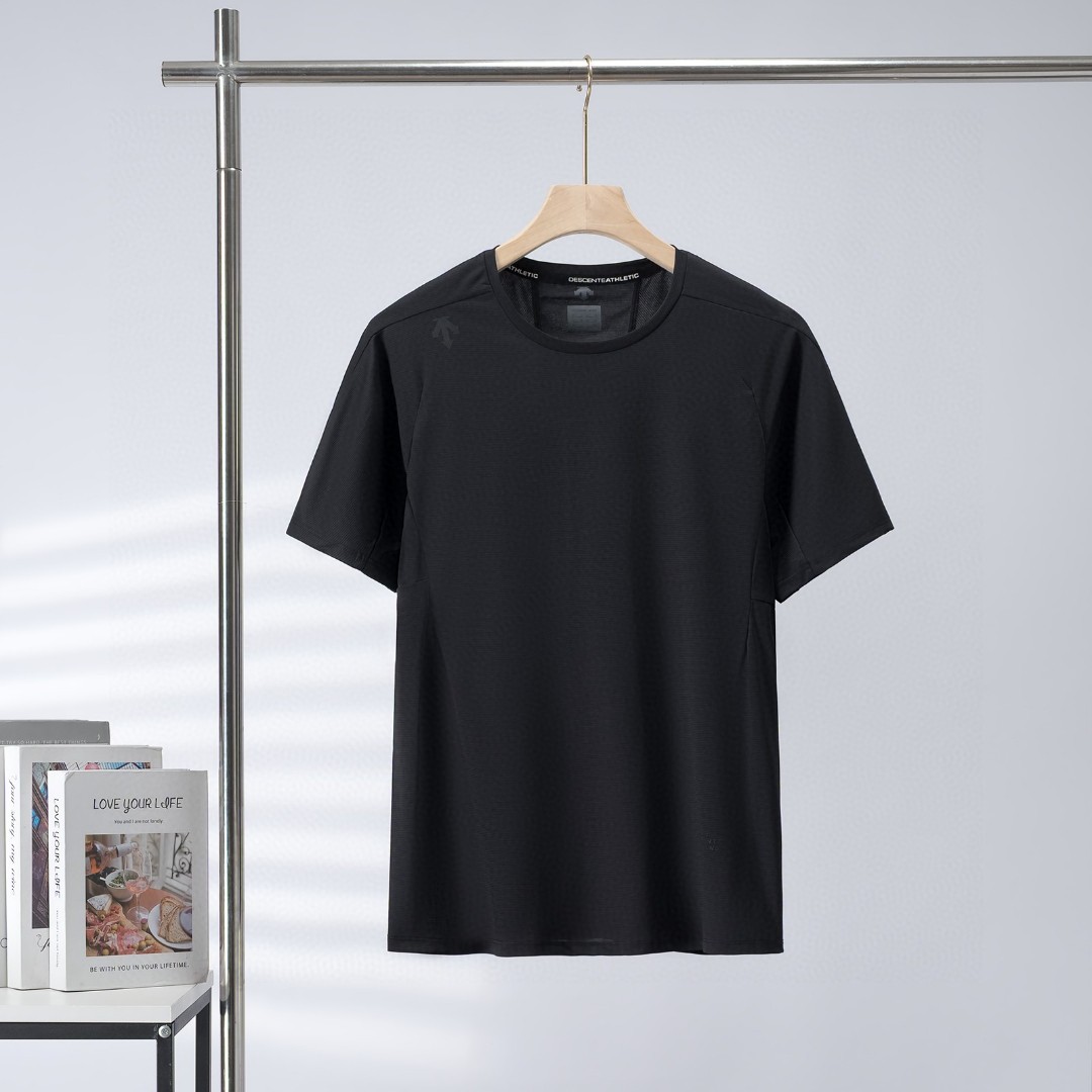 Descente Camiseta de Manga Corta con Cuello Redondo para Hombre - Algodón Suave 5 a1748144545491 3372