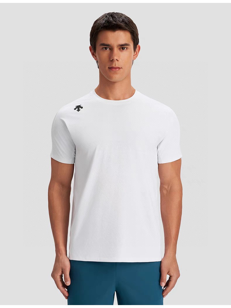 Descente Camiseta de Manga Corta con Cuello Redondo para Hombre - Algodón Suave 19 a1748144547793 1144