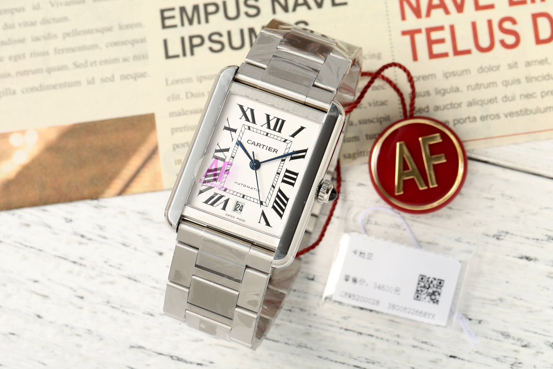 까르띠에 시계 41×31mm 41mm 블루 라지 레플리카 42860