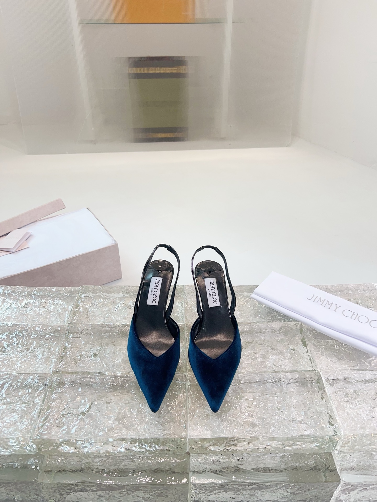 JIMMY CHOO hoge hakken sandalen slingback sandalen pumps met puntige neus kristallen bandjes + geïmporteerd lamsleer volledig nerfleer kristallen lamsleer