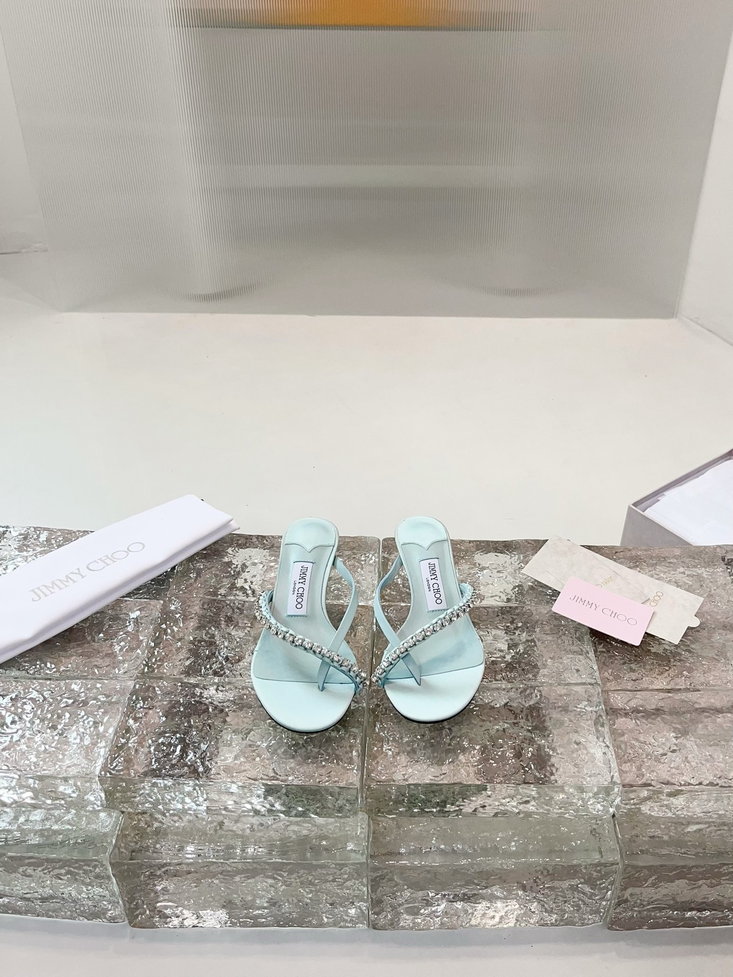 JIMMY CHOO hoge hakken sandalen slingback pumps met puntige neus en kristallen bandjes + geïmporteerd lamsleer volledig kristallen lamsleer
