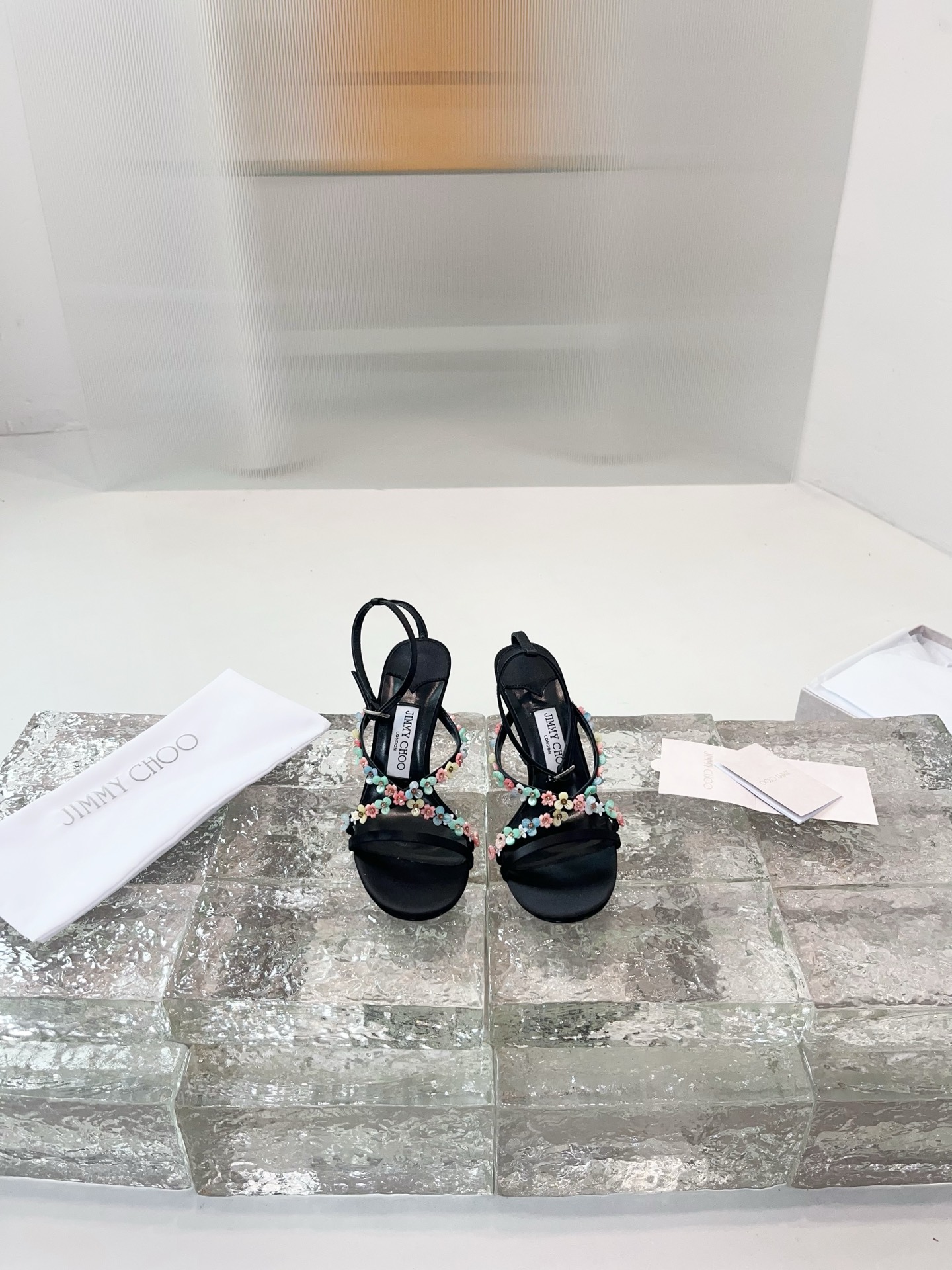 JIMMY CHOO hoge hakken sandalen Slingback sandalen pumps met puntneus kristallen bandjes + geïmporteerd lamsleer volledig nerf kristallen lamsleer