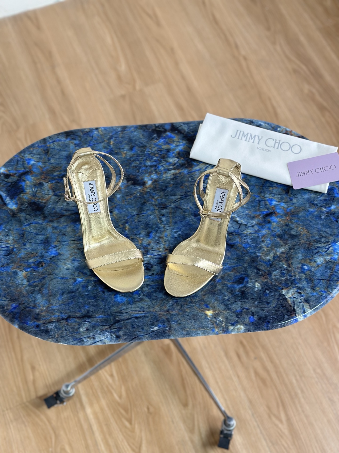 JIMMY CHOO Escarpins Sandales à talons Sandales à brides arrière Bout pointu Chaussures décolletées Brides en cristal + cuir de mouton importé Cuir de mouton grainé cristal