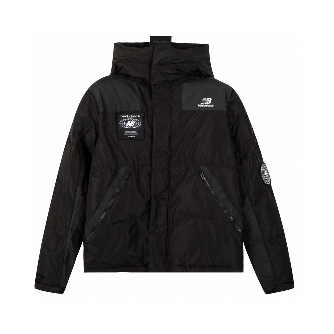 (Versión más alta, compara libremente) 🔋New Balance / Chaqueta de plumón unisex con insignias de velcro, versión de co…