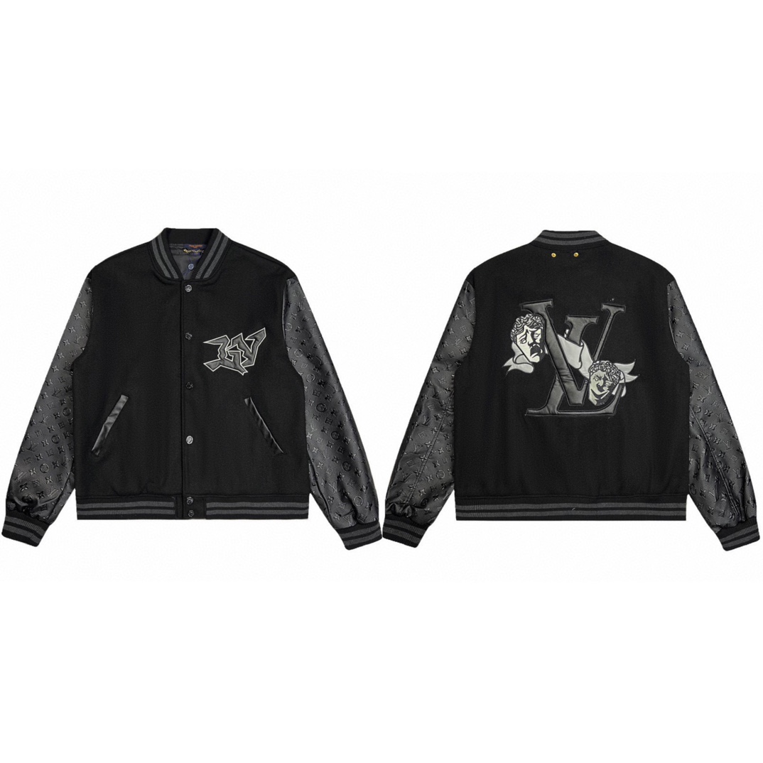Chaqueta de béisbol con mangas en relieve de lichi reversible LOUIS VUITTON/Louis Vuitton Clown. Solo en términos de te…