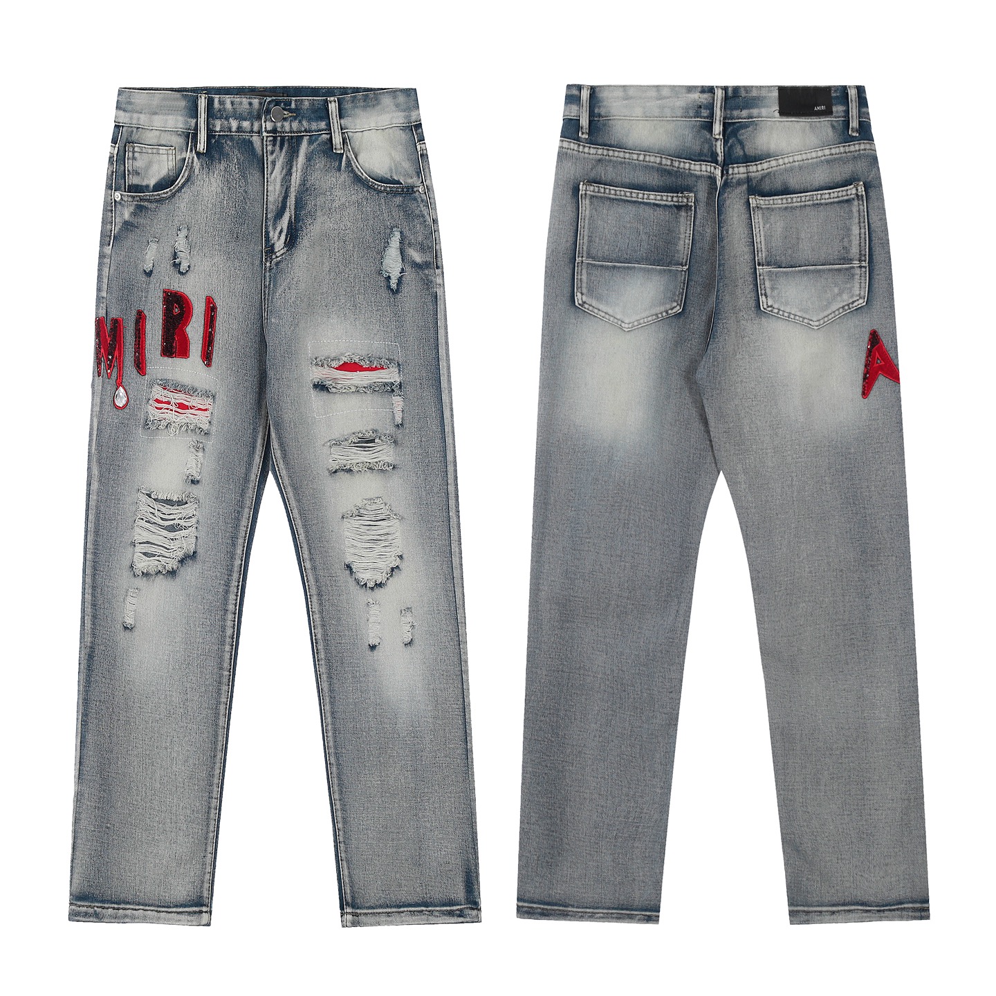 AMIRI Embroidered Jeans and Pants: Soft, Comfortable Tailored Denim with Custom Logo Buttons