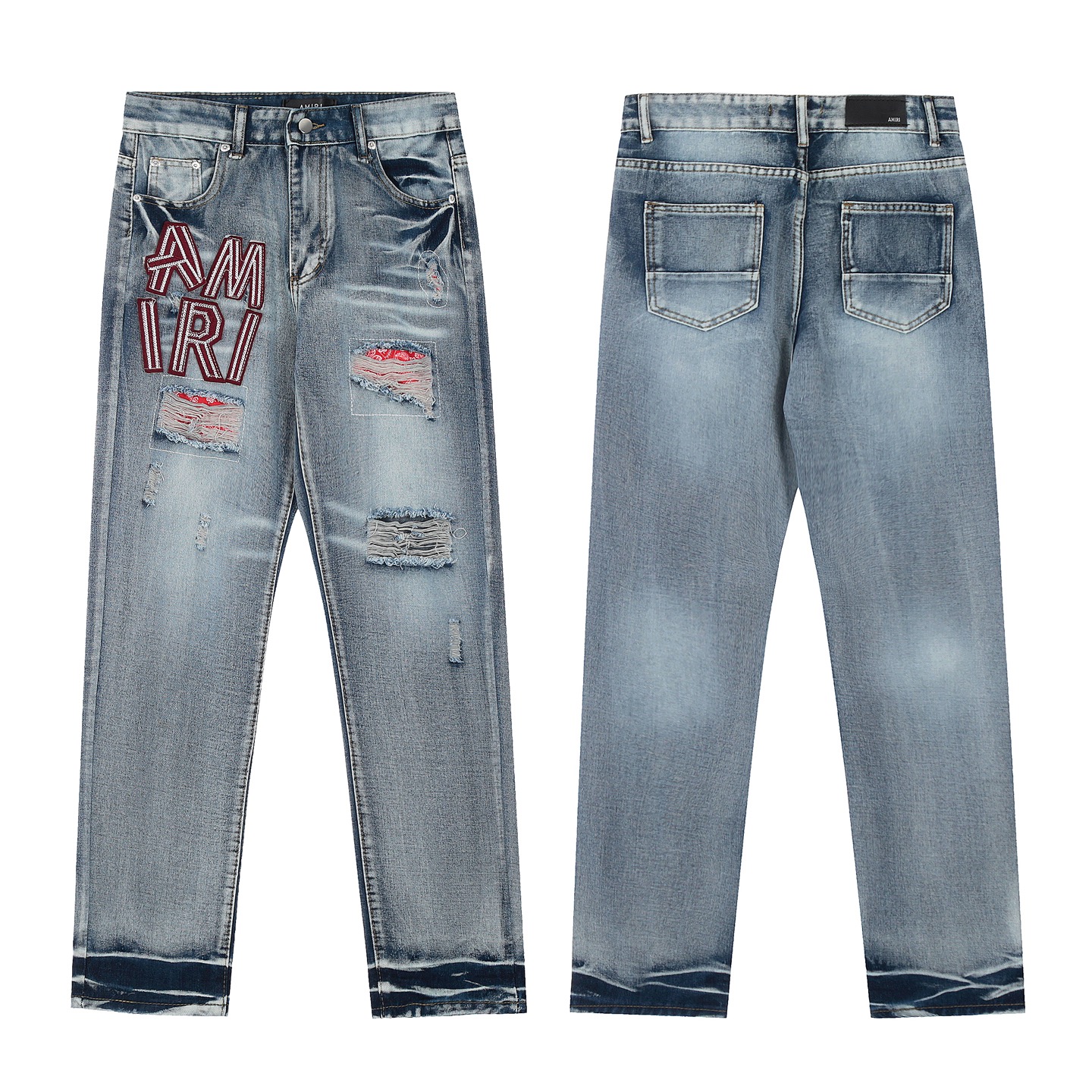 Trendy AMIRI Embroidered Jeans and Pants in Picture Color, Sizes 30-36
