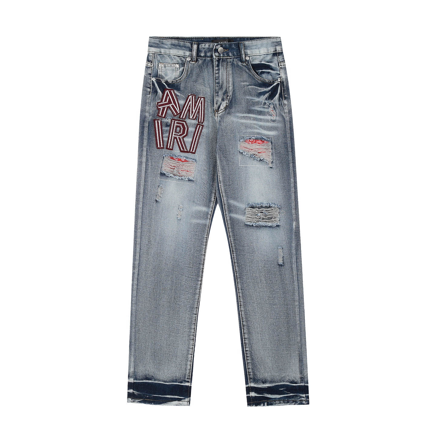 Trendy AMIRI Embroidered Jeans and Pants in Picture Color, Sizes 30-36 - 图片 2