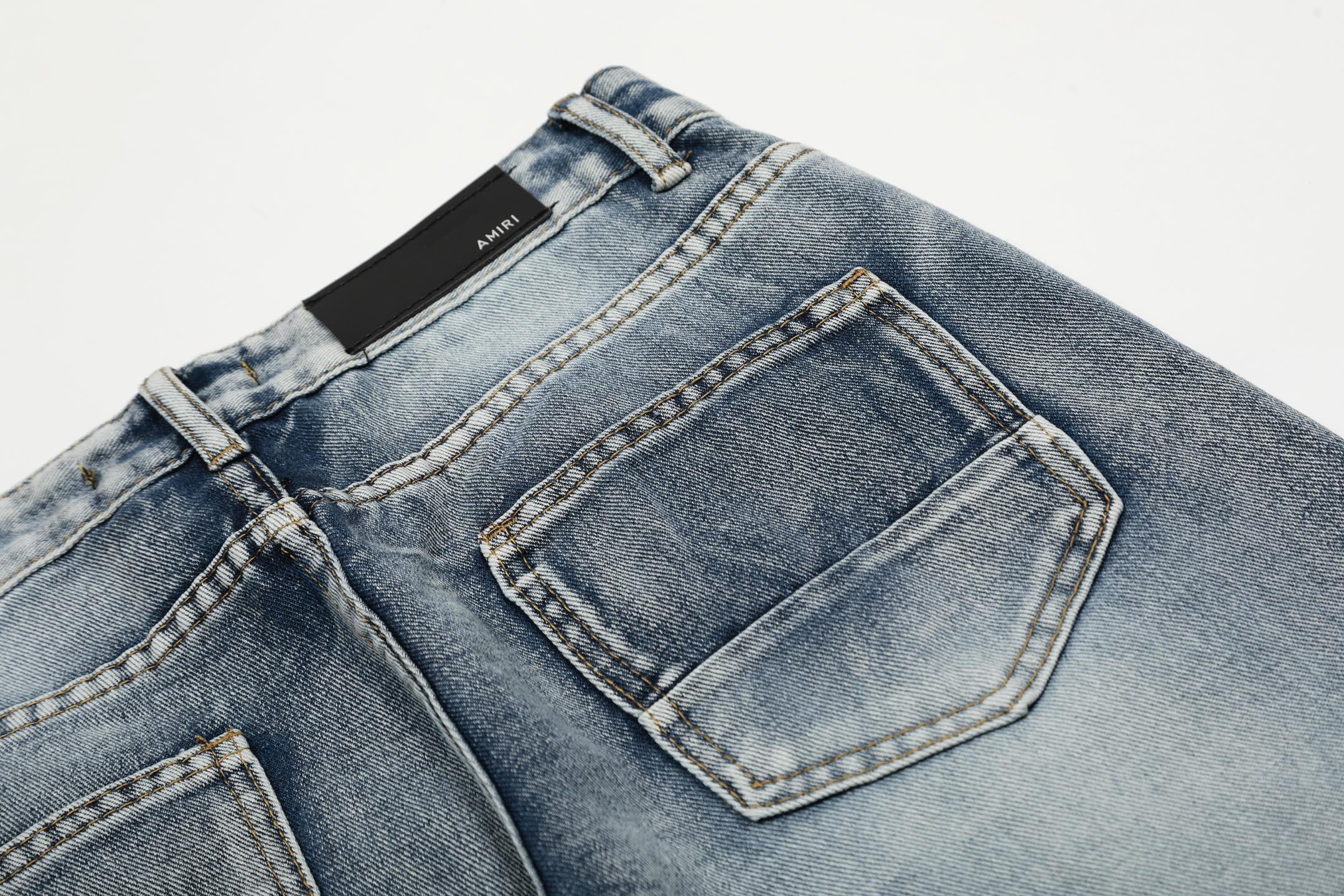 Trendy AMIRI Embroidered Jeans and Pants in Picture Color, Sizes 30-36 - 图片 8