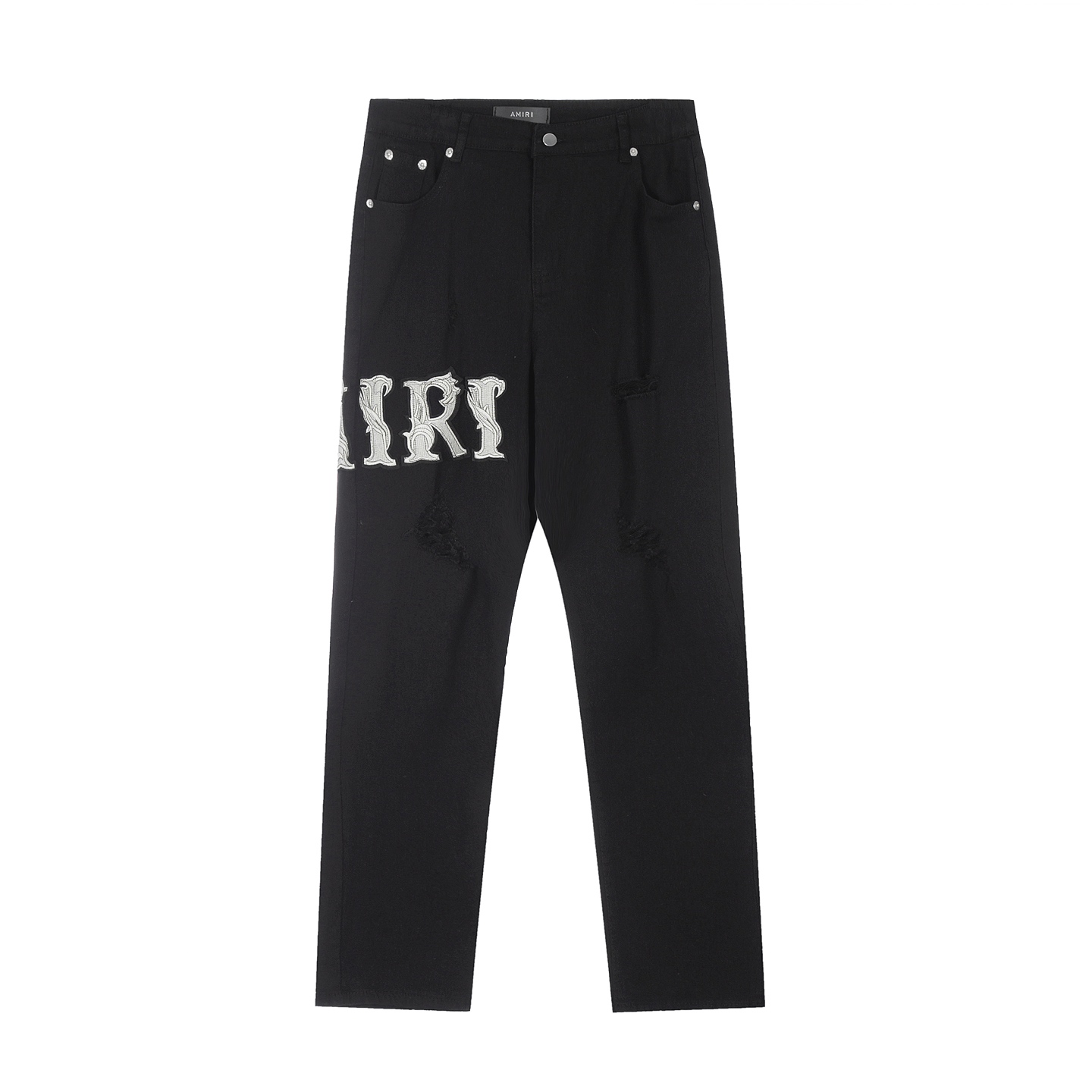 AMIRI Embroidered Jeans and Pants: Soft, Comfortable, Hand-Coded Custom Logo Buttons. - 图片 2