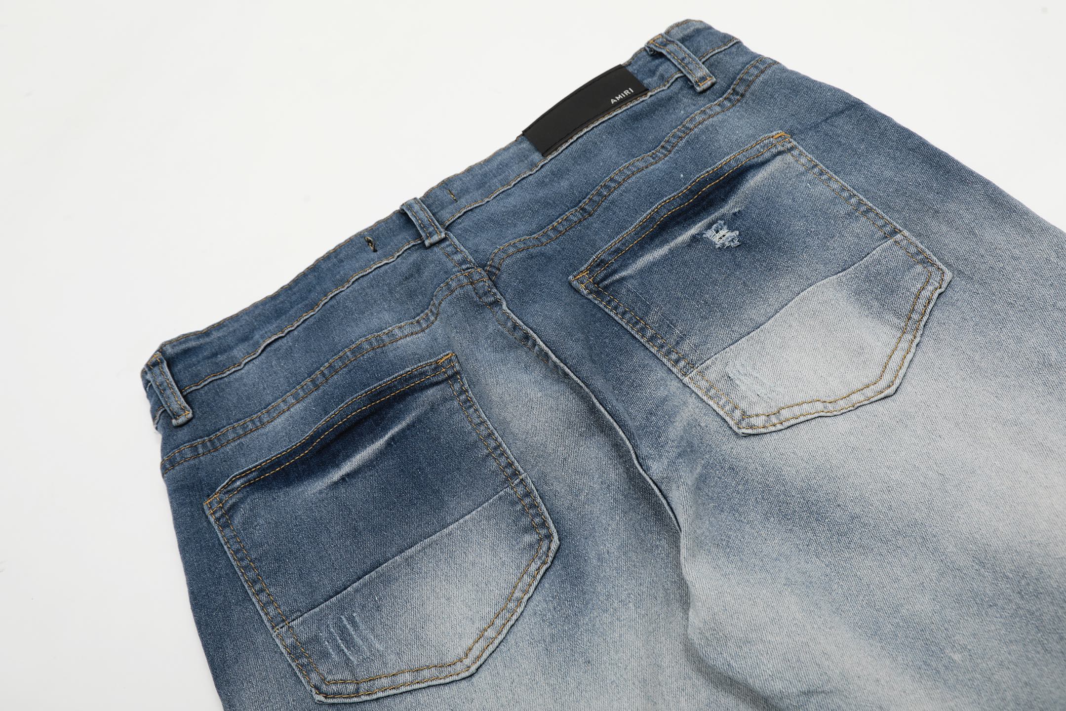 “AMIRI Embroidered Jeans: Soft, Comfortable Tailored Pants in Picture Color (Sizes 30-36)” - 图片 7