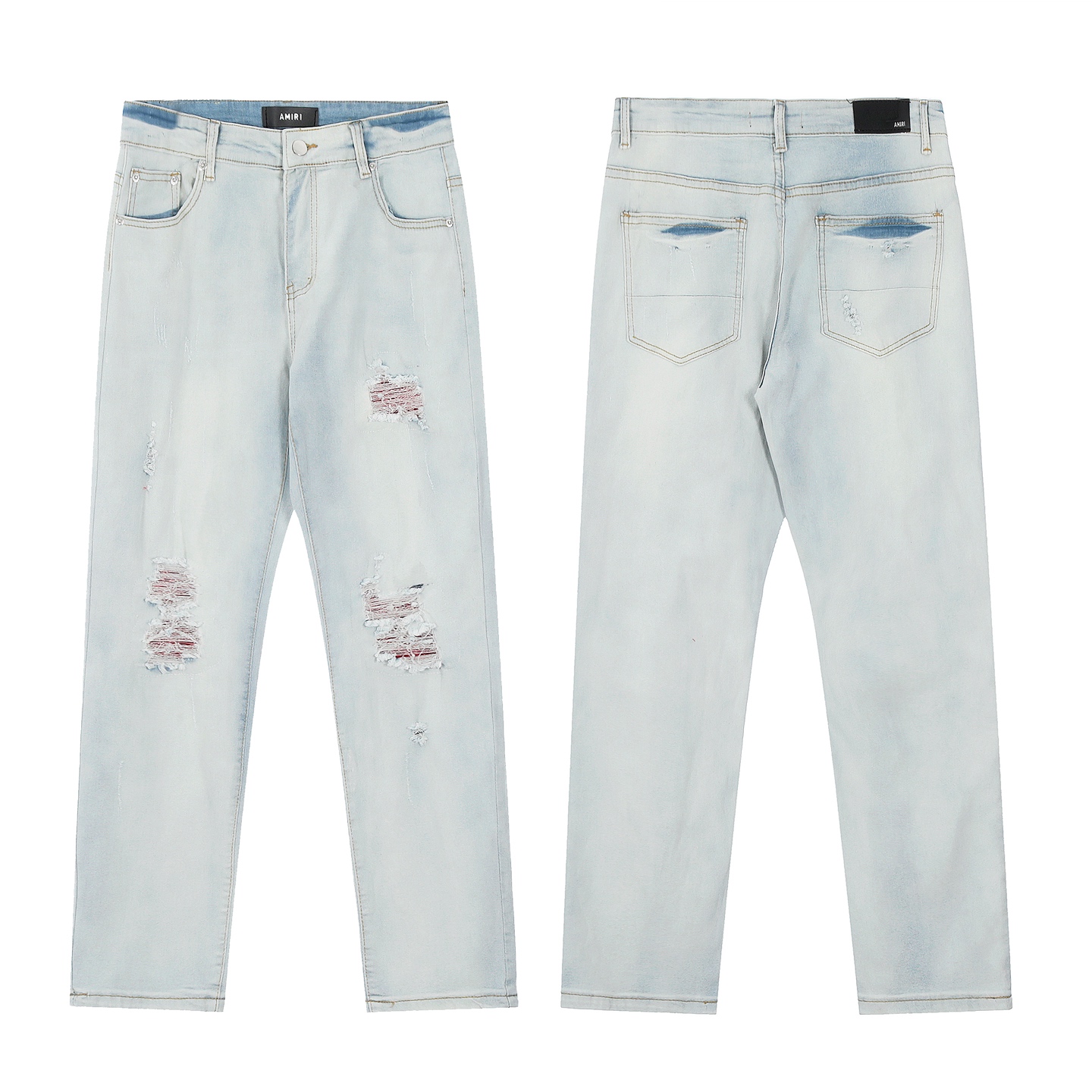 “AMIRI Embroidered Jeans and Pants: Soft, Comfortable, Customized Tailoring in Picture Color”