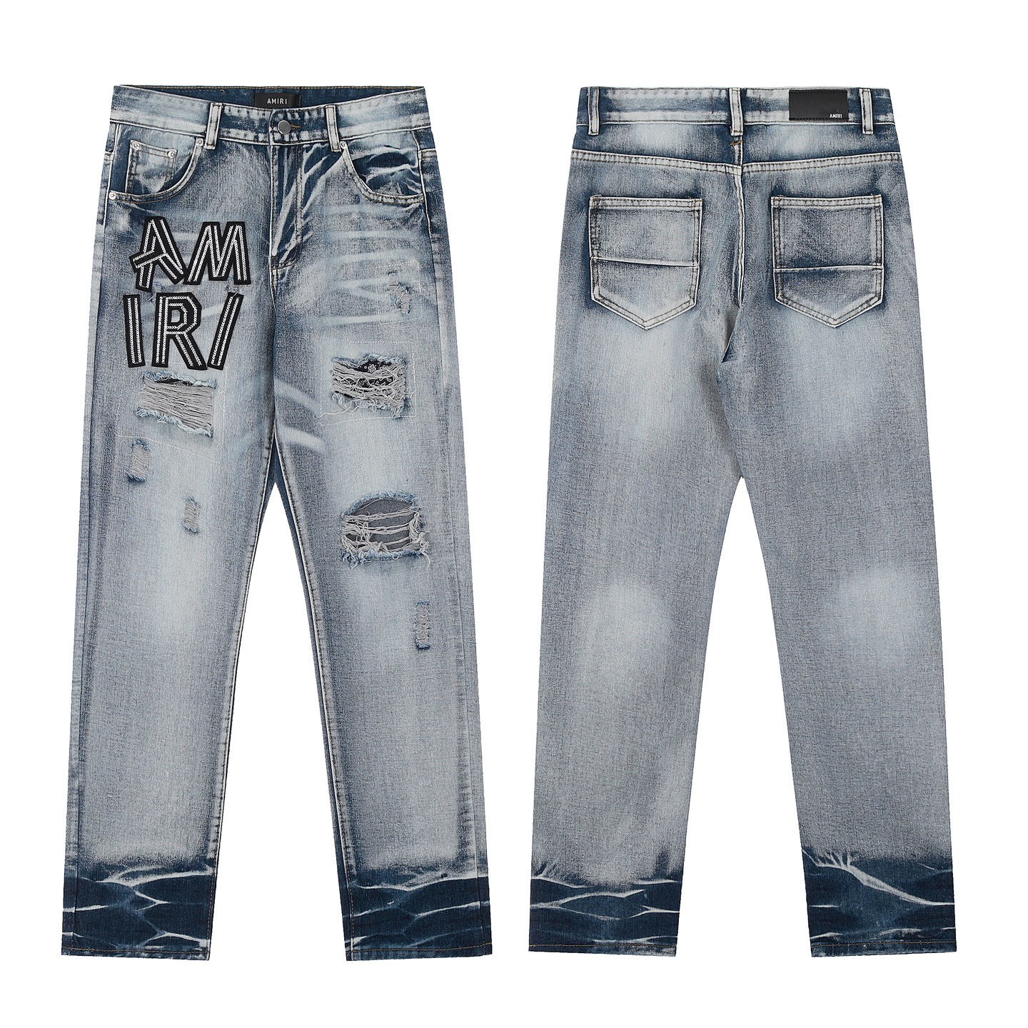 “Premium AMIRI Embroidered Jeans and Pants in Various Sizes and Colors”