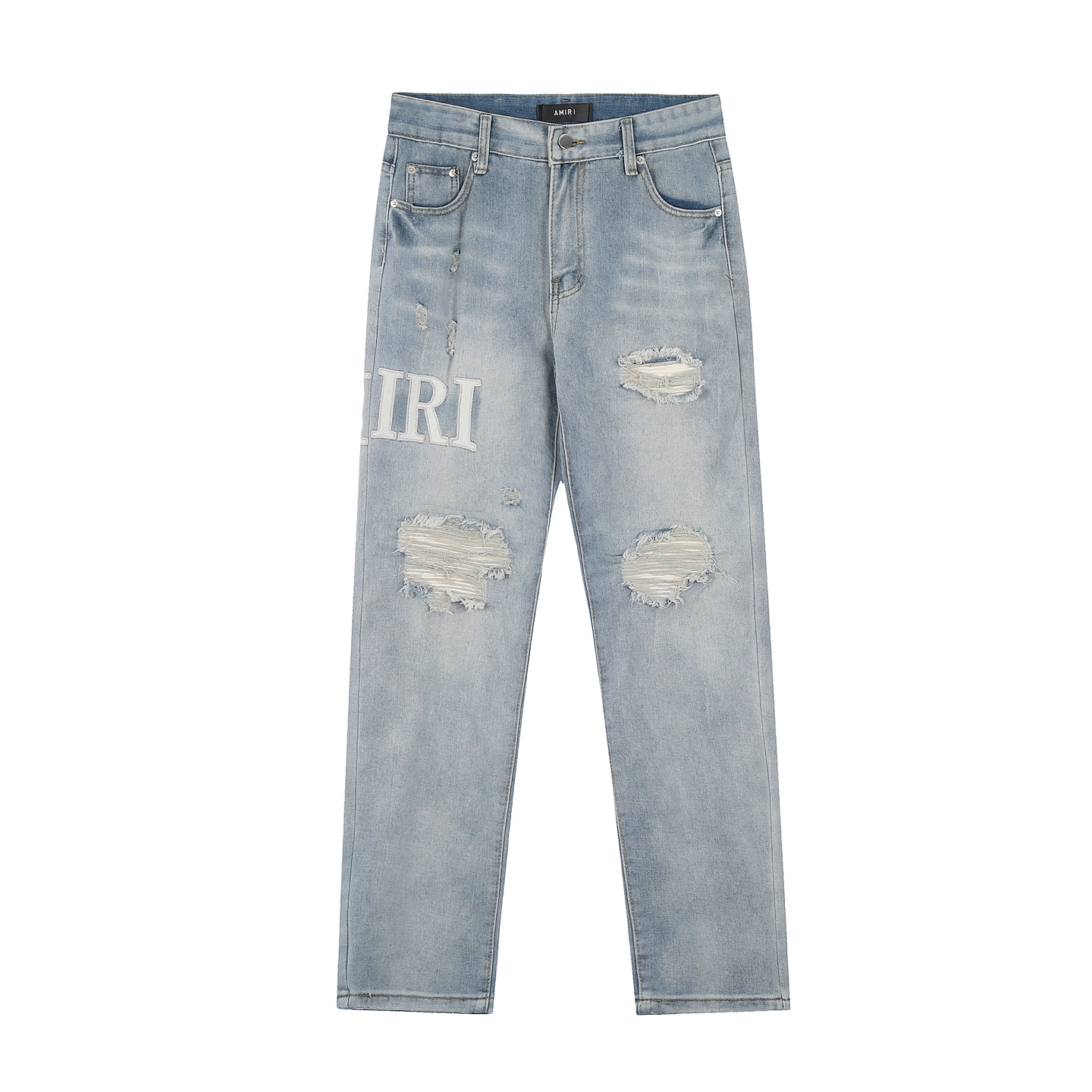 “AMIRI Embroidered Jeans and Pants: Soft, Comfortable, Hand-Coded Tailoring in Blue” - 图片 2