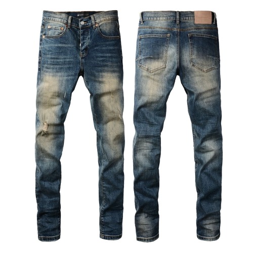 Distressed Straight Leg Jeans for Men, Vintage Wash Denim Pants, Regular Fit 1 Distressed Straight Leg Jeans for Men, Vintage Wash Denim Pants, Regular Fit
