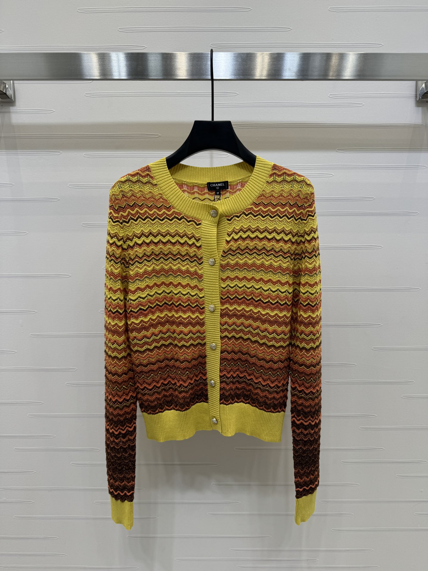 Chanel Clothing Cardigans Vintage Gold Knitting Fall Collection Long Sleeve