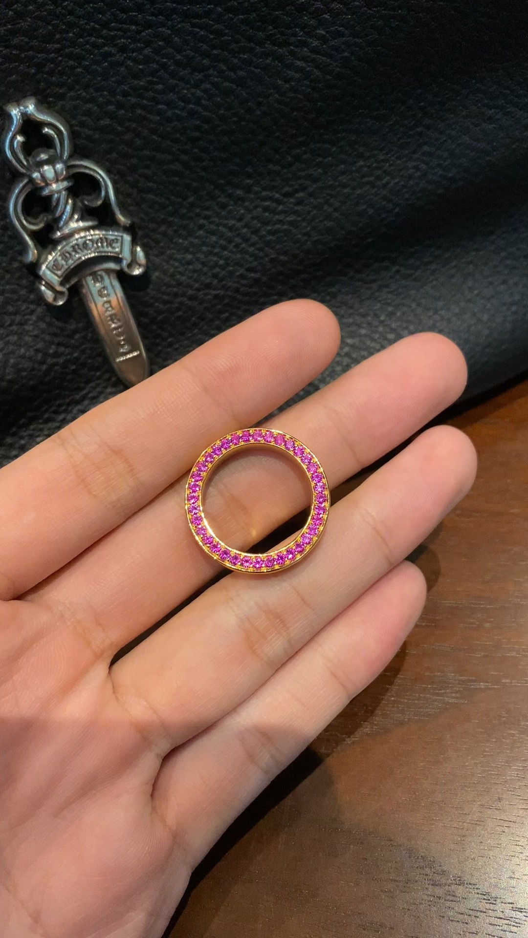 Ring, Custom Gold-Plated Diamond Setting