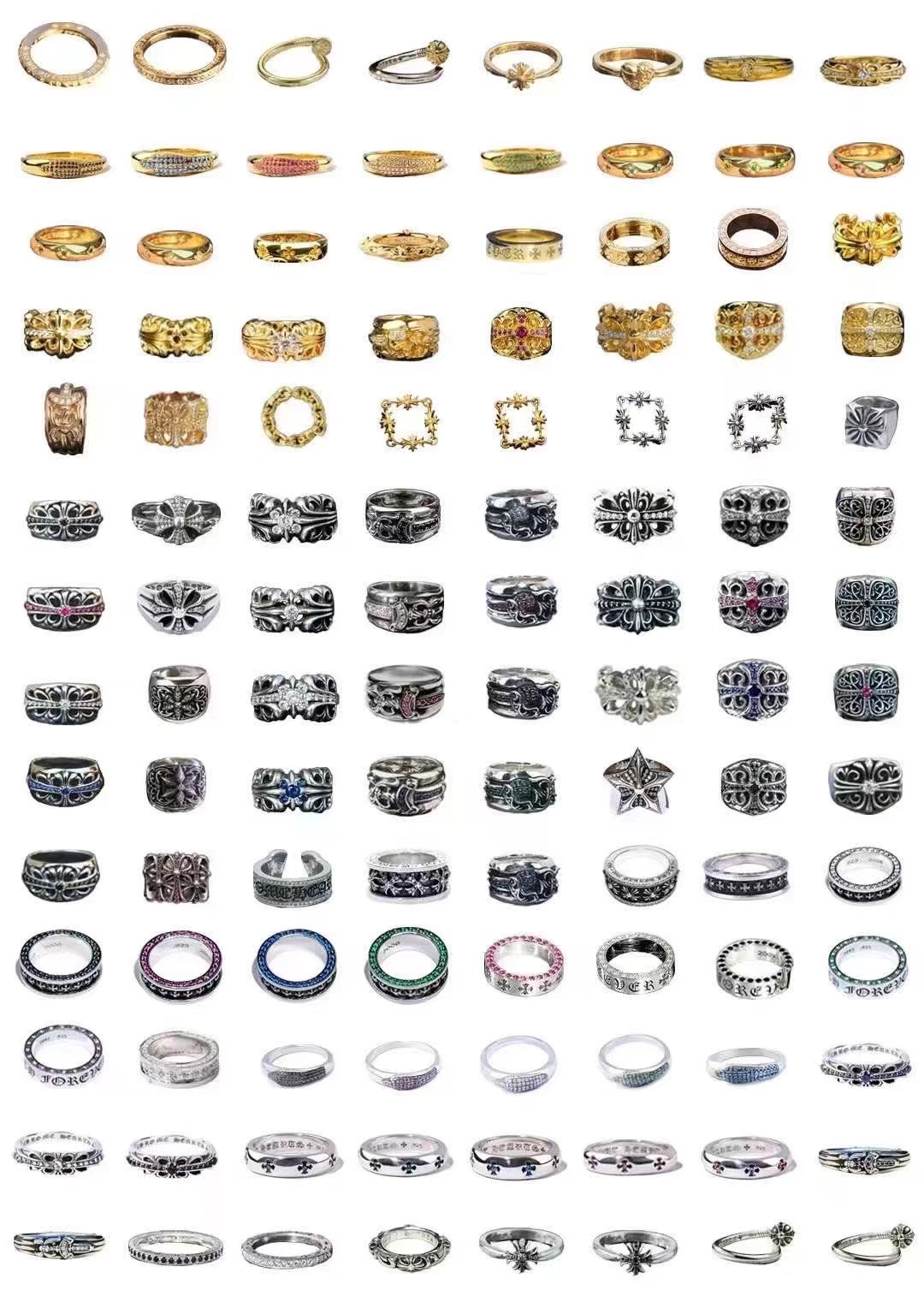 Rings, 925 silver with diamond customization