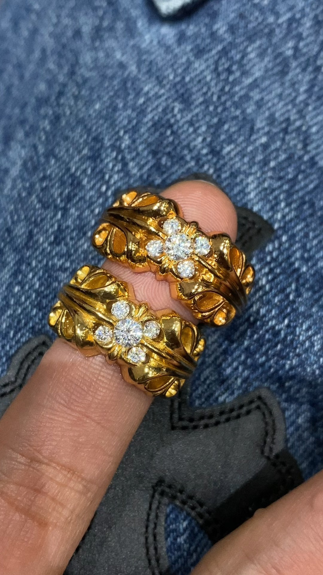 Gold-plated diamond-set customization, 22k real gold customization