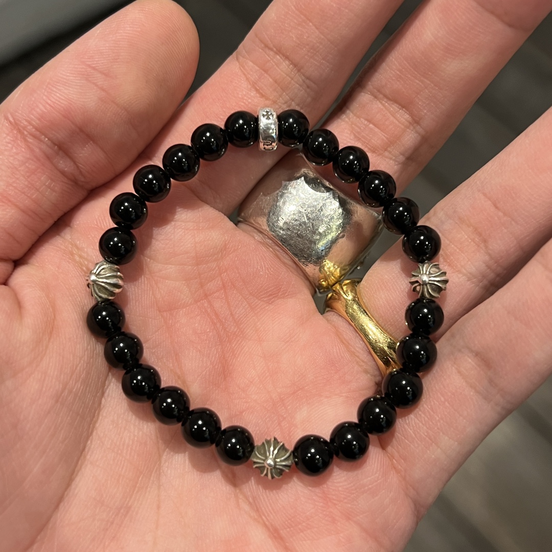 Silver bead bracelet