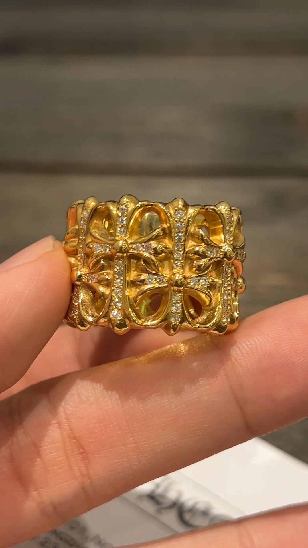 Ring, Custom Gold-Plated Diamond Setting