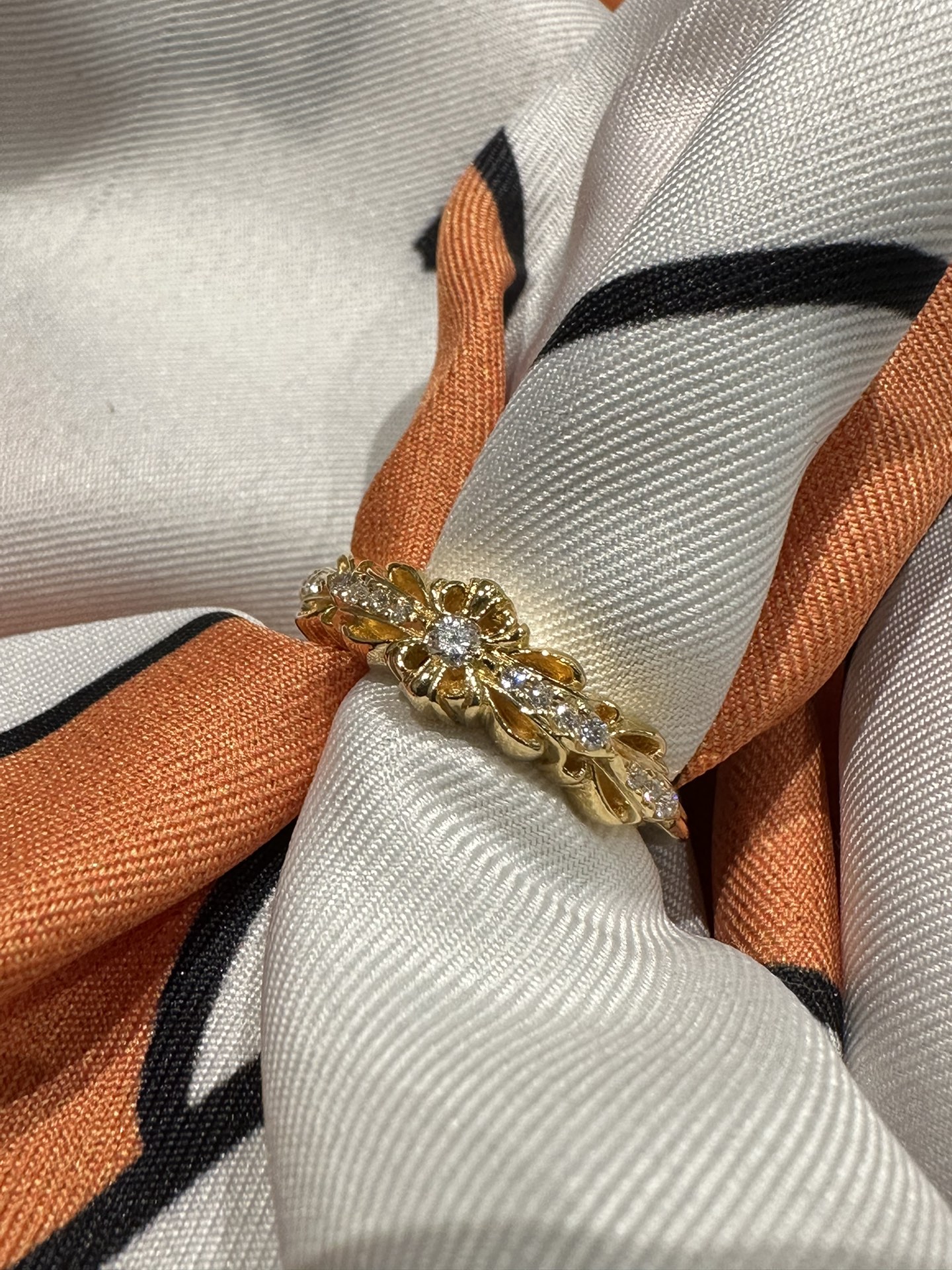 Ring, Gold-Plated Diamond Custom, Custom 22k Solid Gold