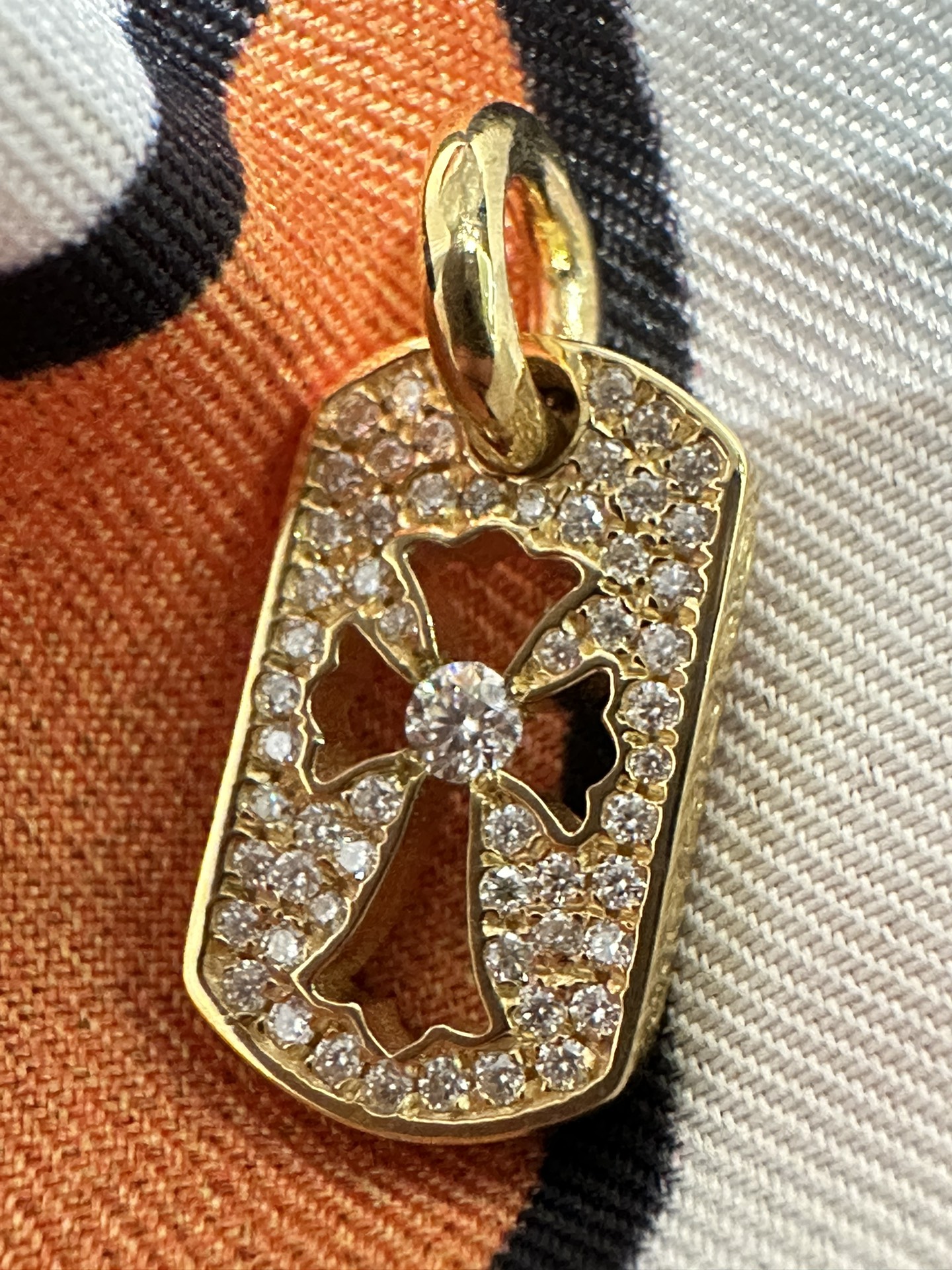 Gold-plated diamond-set customization, 22k real gold customization, necklace pendant