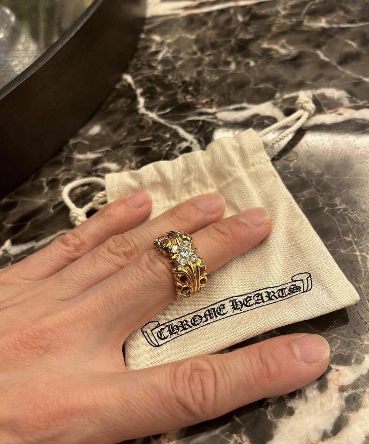Gold-plated custom with diamond setting
