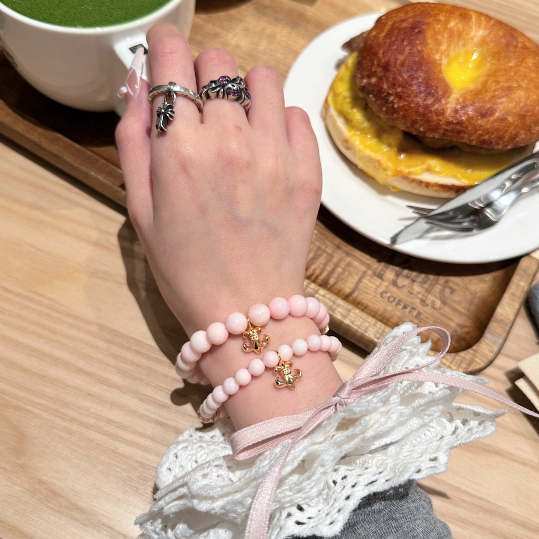 Silver bead bracelet