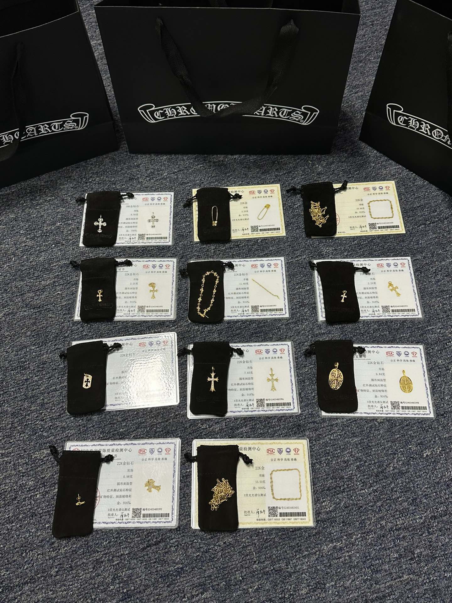 Gold-plated diamond-set customization, 22k real gold customization