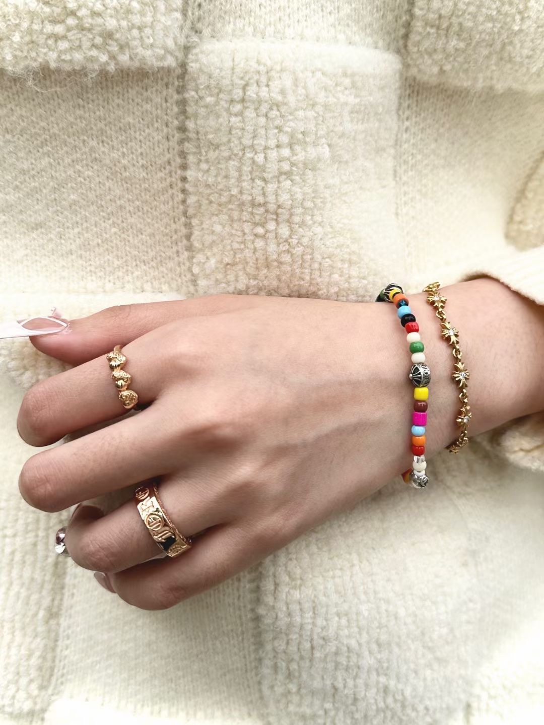Silver bead bracelet