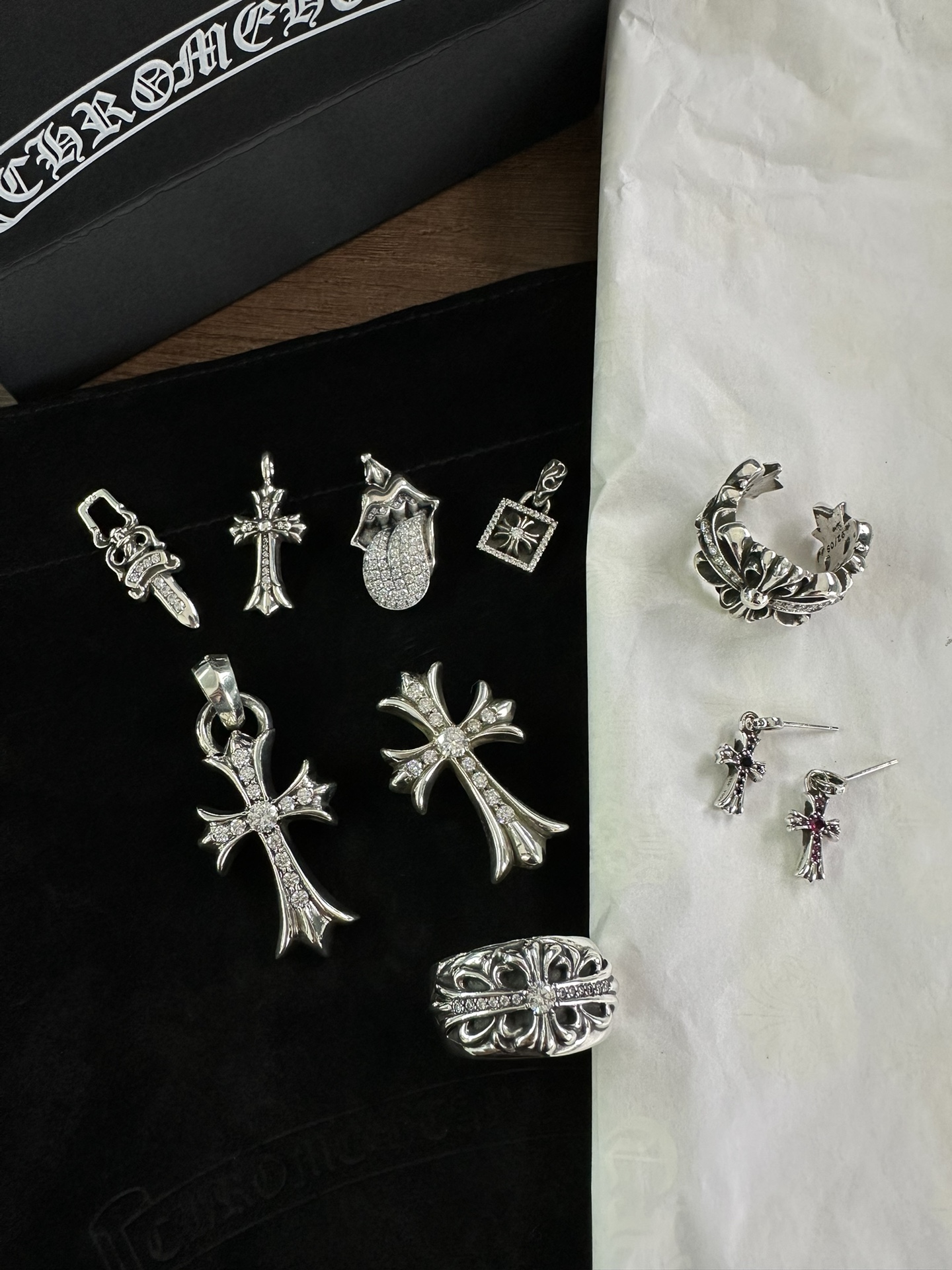 Ring, Earrings, 925 Silver Diamond Custom