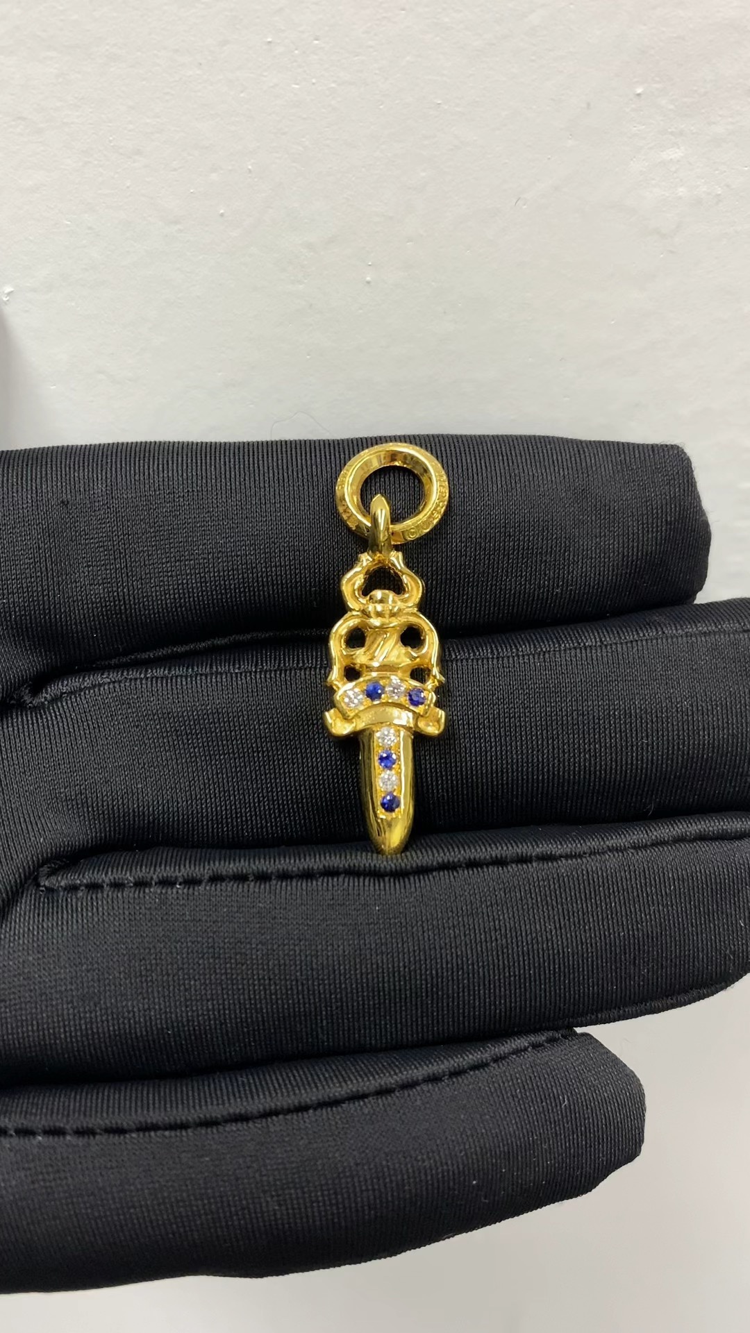 Gold-plated diamond-set customization, 22k real gold customization, necklace pendant