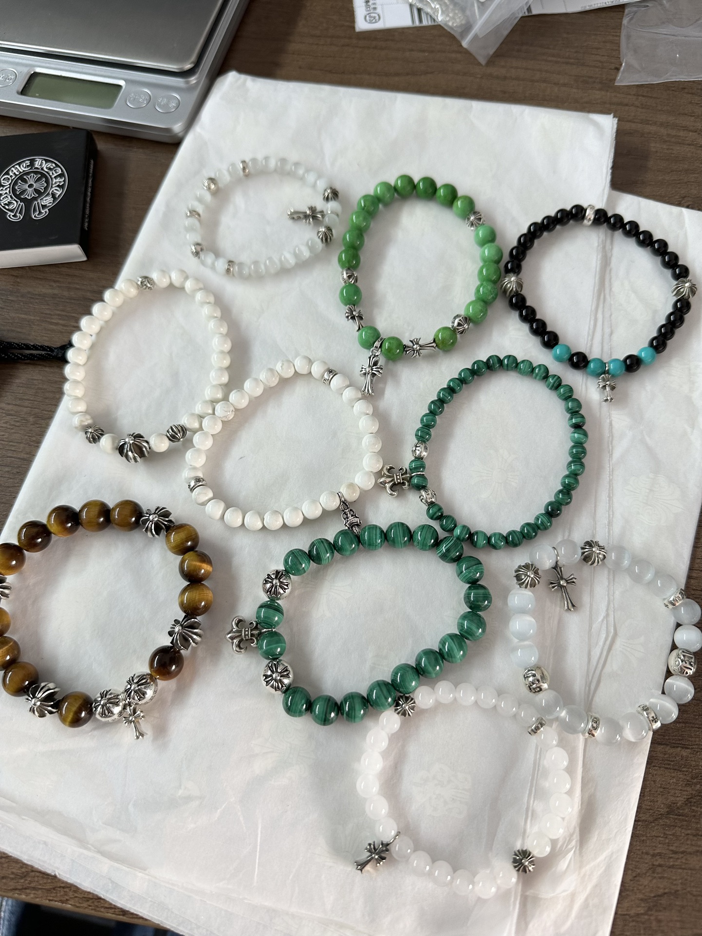 Silver bead bracelet